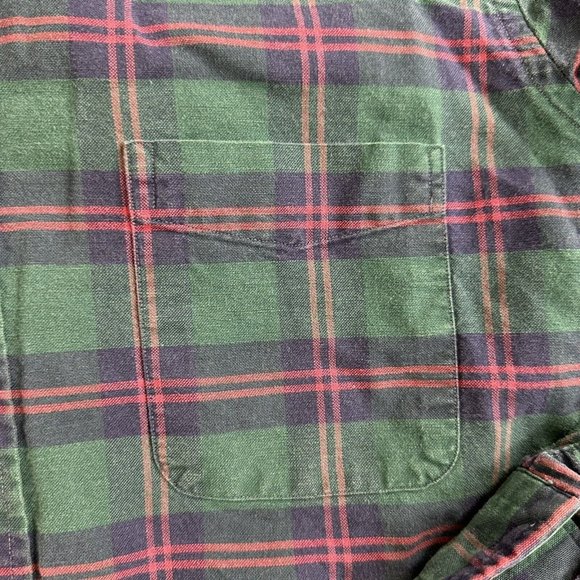 Vintage L.L. Bean Mens Shirt Adult 15.5 / 32 Button Down Plaid Green Made In USA - Picture 4 of 9